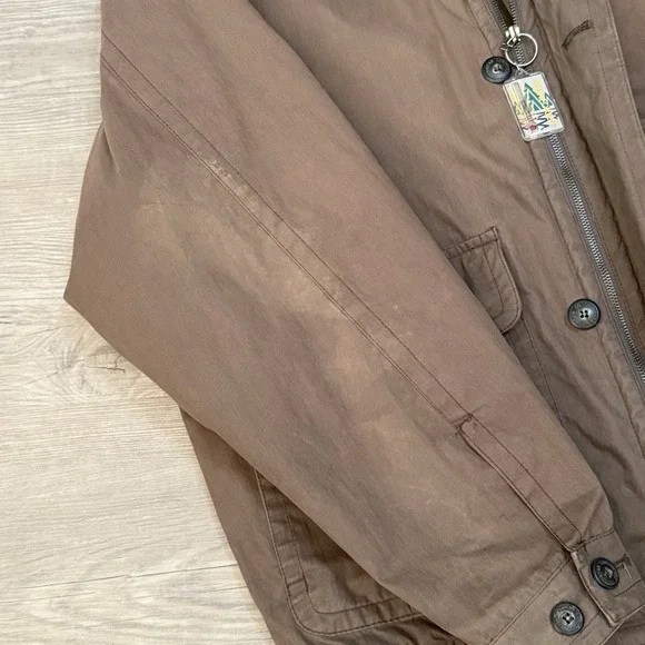 Vintage London Fog Men XL Long Brown Chore Barn Work Coat Quilted Flannel Liner - Picture 8 of 15